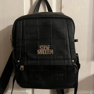 Steve Madden Embossed Black Backpack